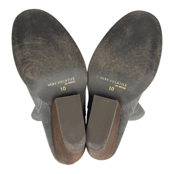 Very Volatile Whitby Ankle Boots Womens Size 10 Suede Leather Wedge Zip Gray - Picture 6 of 16